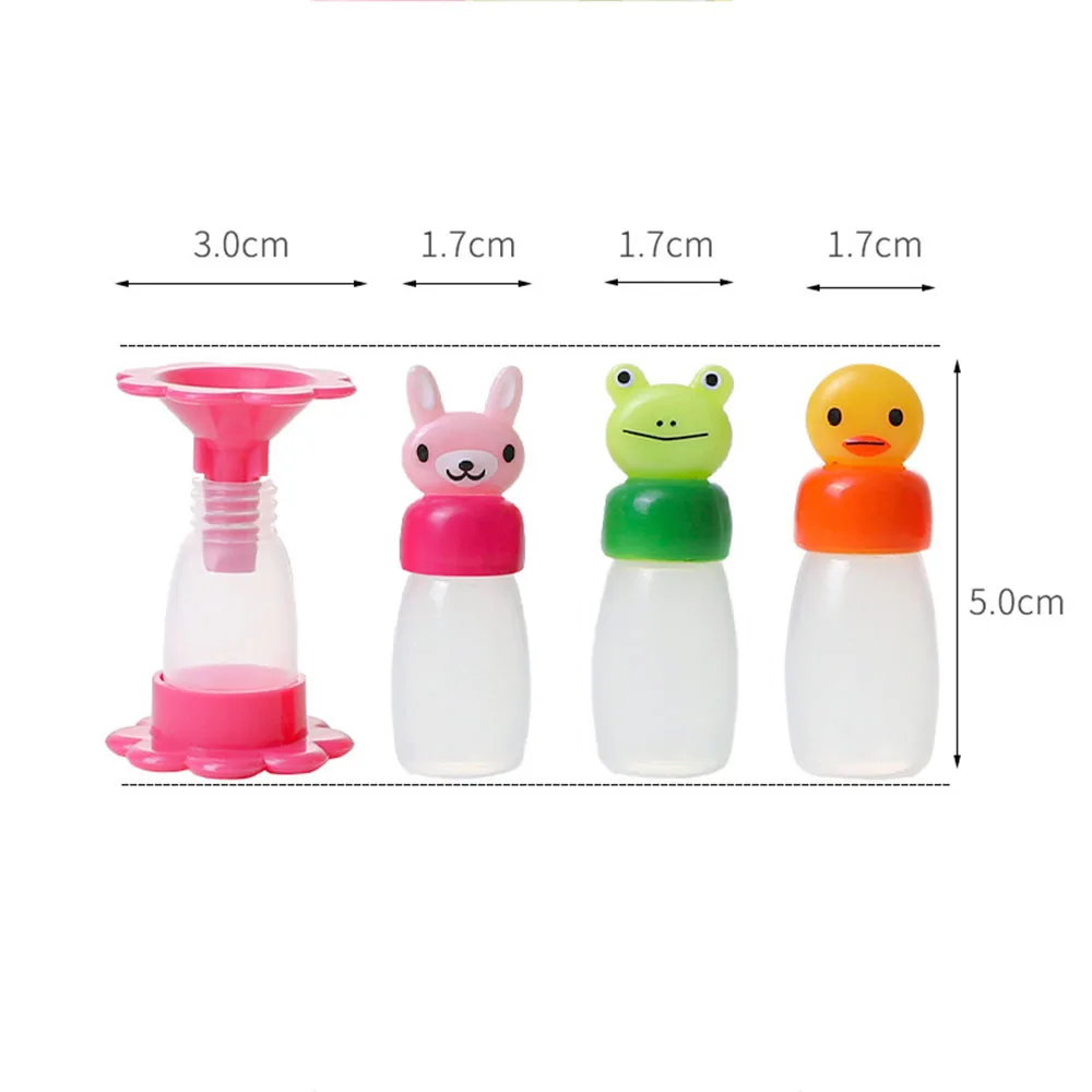 3pcs/set Mini Seasoning Sauce Bottle Small Containers Lovely Rabbit Frog Duck Bottles For Bento Lunch Box Kitchen Jar Accessorie |