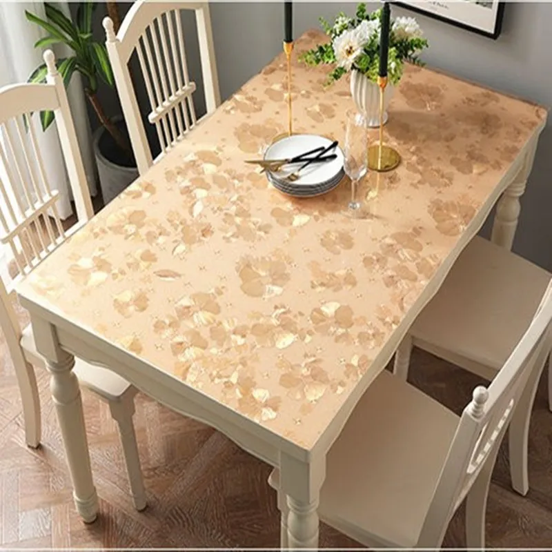 Прозрачная скатерть для домашнего декора Настольная ткань ПВХ Мягкий стеклянный