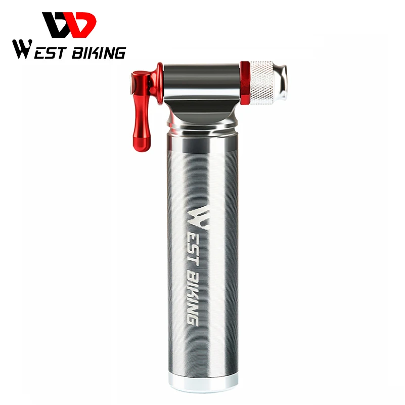 

WEST BIKING Portable Bicycle Pump Aluminum Alloy Ultralight Air CO2 Inflator Bike Cycling Pump Schrader & Presta Mini Bike Pump