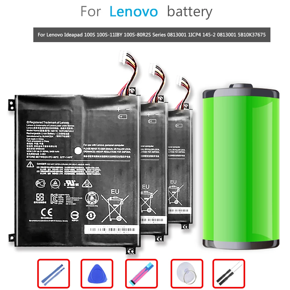 

Аккумулятор NB116 на 8400 мА · ч для ноутбука Lenovo Ideapad 100S 100S-11IBY 100S-80R2S Series 0813001 1ICP4 145-2 0813001 5B10K37675