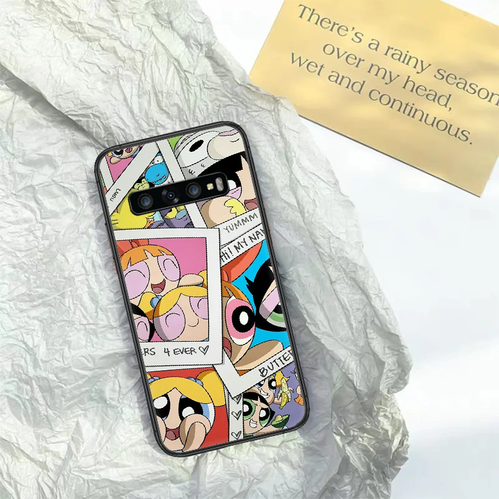 

Cartoon Powerpuffs Cute Girls Phone Case for Samsung Galaxy Note S 6 7 8 9 10 E 20 Ultra Edge Plus black Bumper 3D Hoesjes