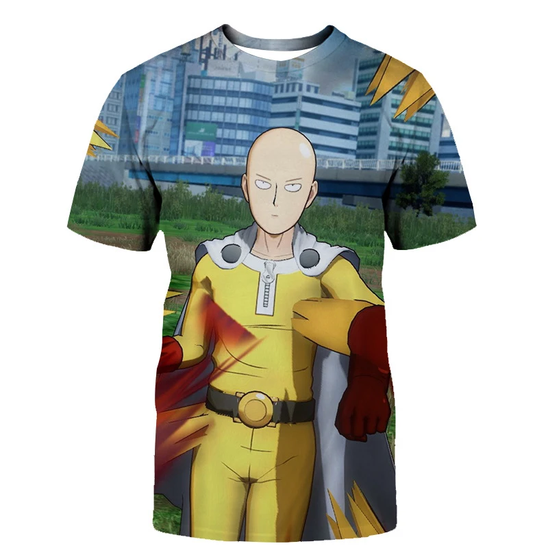 

Animation One punch Children T-shirt for Boy 2021 Print Cartoon Boys T Shirt for Girls Tops Lovely Kids tshirt Clothes 4-14T