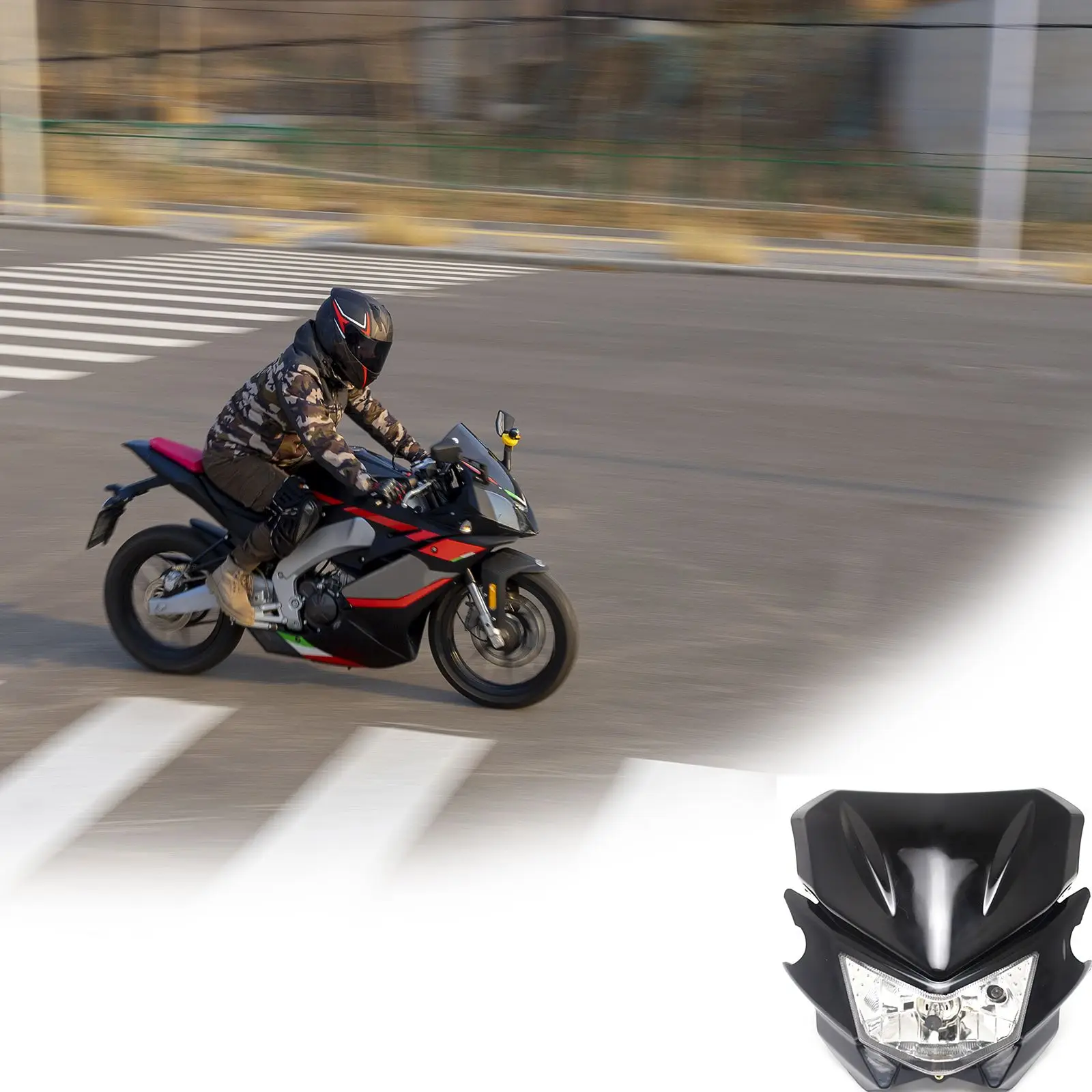 

New 2021 New Practical Motorcycle Grimace Headlights Convenient Modified Headlights Funny Faces Shape Lamp Riding Headlight