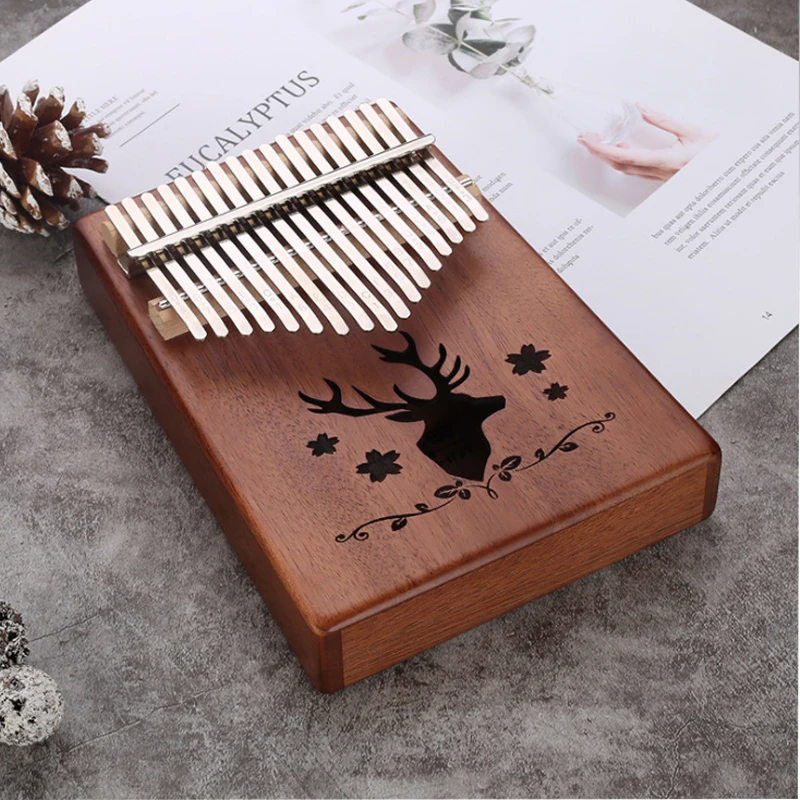 Высококачественное красное дерево 17 клавиш Kalimba большой пианино с молотком для
