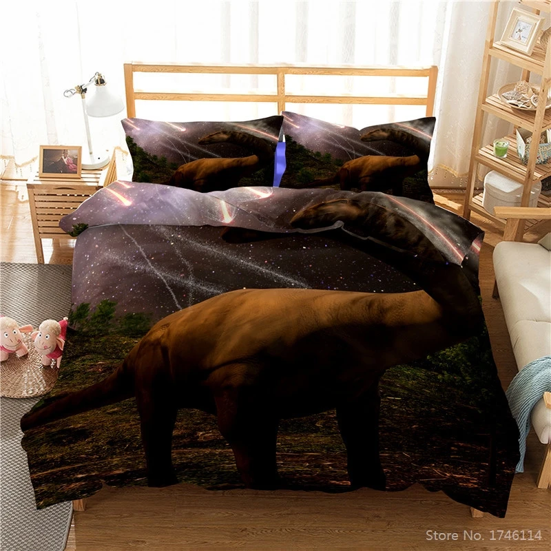 

Lovely Multi-colored Dinosaur 3D Printed Duvet Cover with Pillowcase Set Twin Full Queen King Size Bedding Set Home Textile Gift