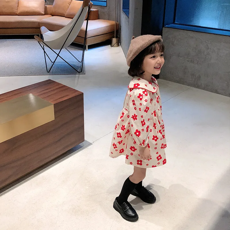 Детское платье для девочек осень 2020 Новая корейская детская одежда кружевное с