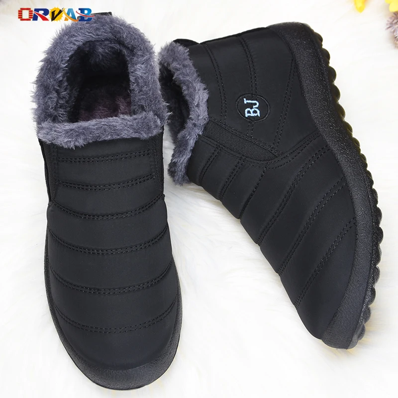 

Keep Warm Winter Cotton Boots Men High Top Shoes Slip-On Snow Boots Man Boots Blue Black Boots Adult Non-slip Men Cotton Shoes