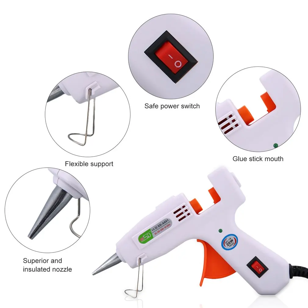 

SD SD-A601 20W Hot Melt Glue Gun Heat Guns for DIY Handwork Toy Repair Tools Electric Heat Temperature Glue Guns