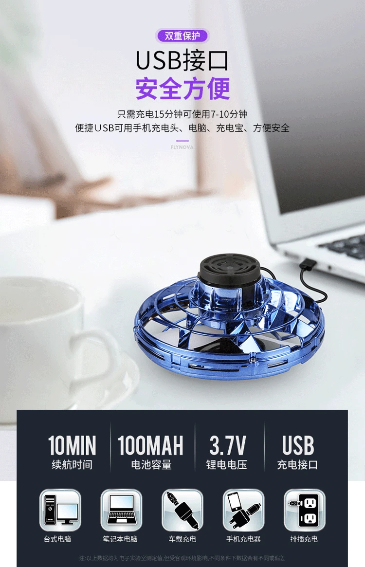 Flynova мини НЛО Дрон 3D прокатки индукции Дрон Квадрокоптер игрушка самолет Дрон светодиодный Fingertip гироскоп Игрушка Дети, игрушки для взрослых подарок