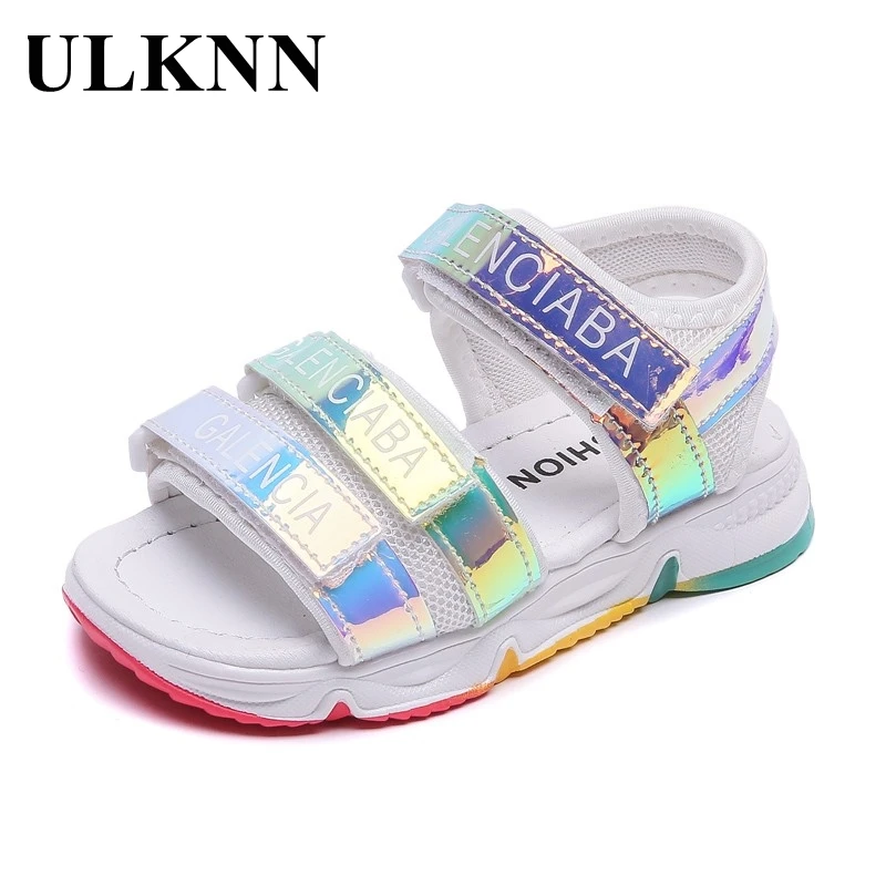 

ULKNN Children's Casual Sandals 2021 Summer Kids Fashion Sports Shoes Spring Solid Footwears Soft Comfortable Non-slip Sandals