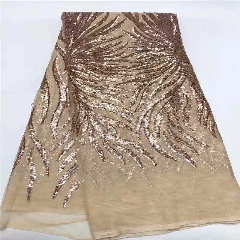 NEW African Lace Fabric French Sequins Net Noble Gold Fabrics High Quality Black Tulle | Дом и сад