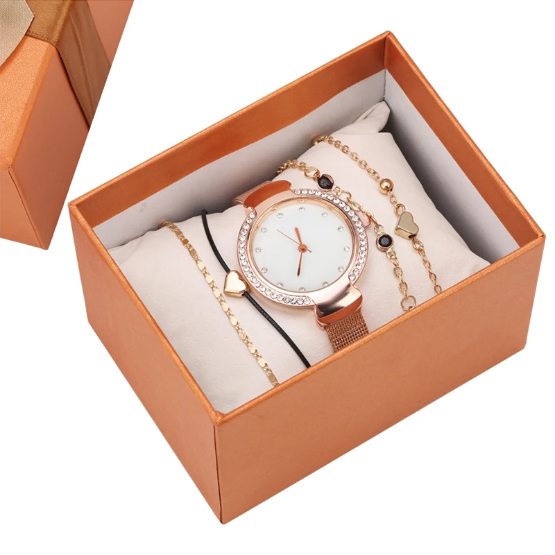 Женские часы браслет богемные 6 шт./компл. драгоценный камень блестящие черный