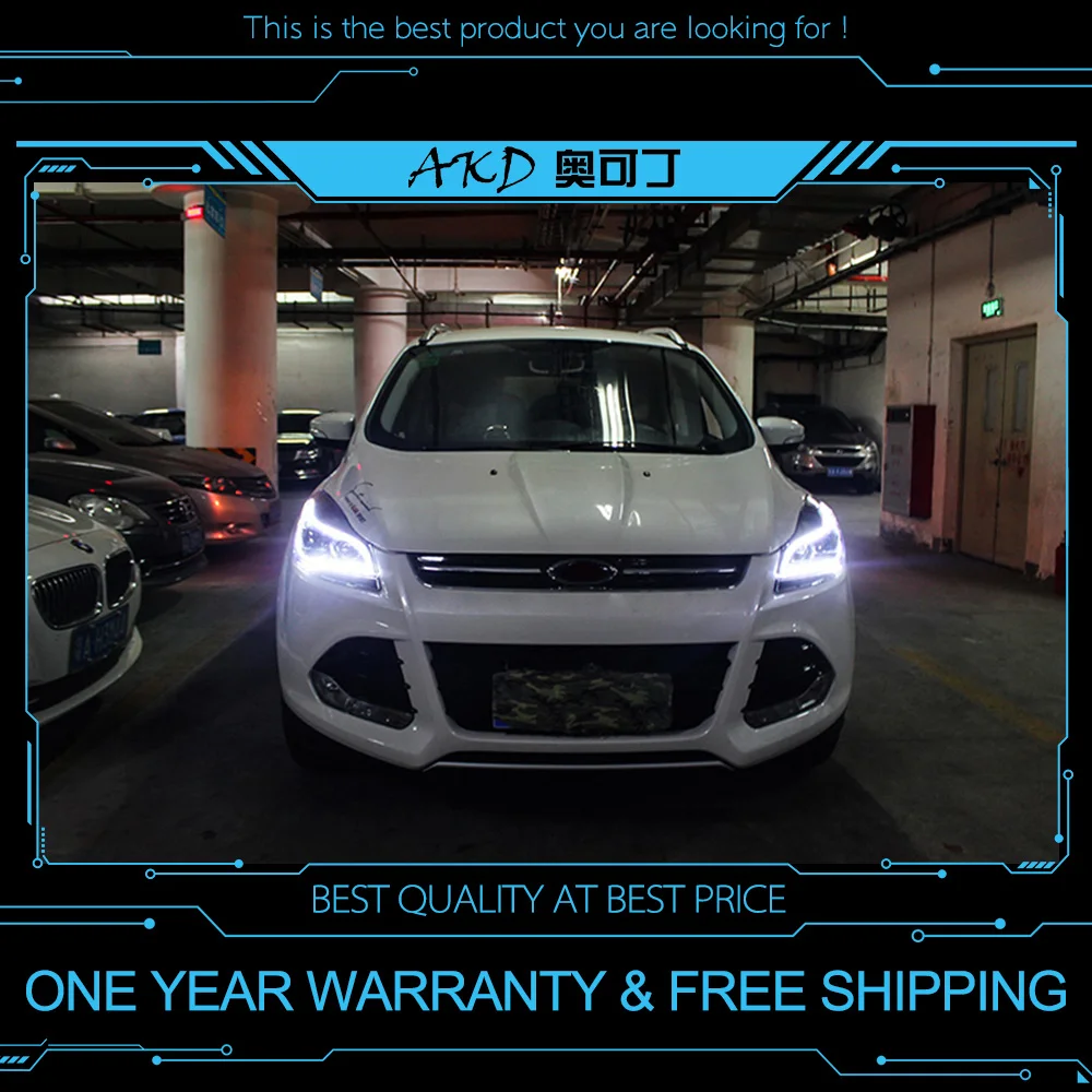 AKD тюнинг автомобильных фар для Ford Escape KUGA 2013 светодиодные фары DRL ходовые огни Bi