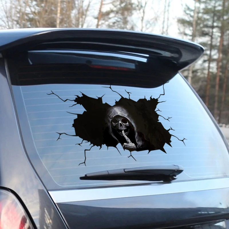 Car Stickers Scary Skull Decals Sticker Waterproof Bone Skeleton Window Bumper Truck SUV Home Door Wall Sticker Car Accessories