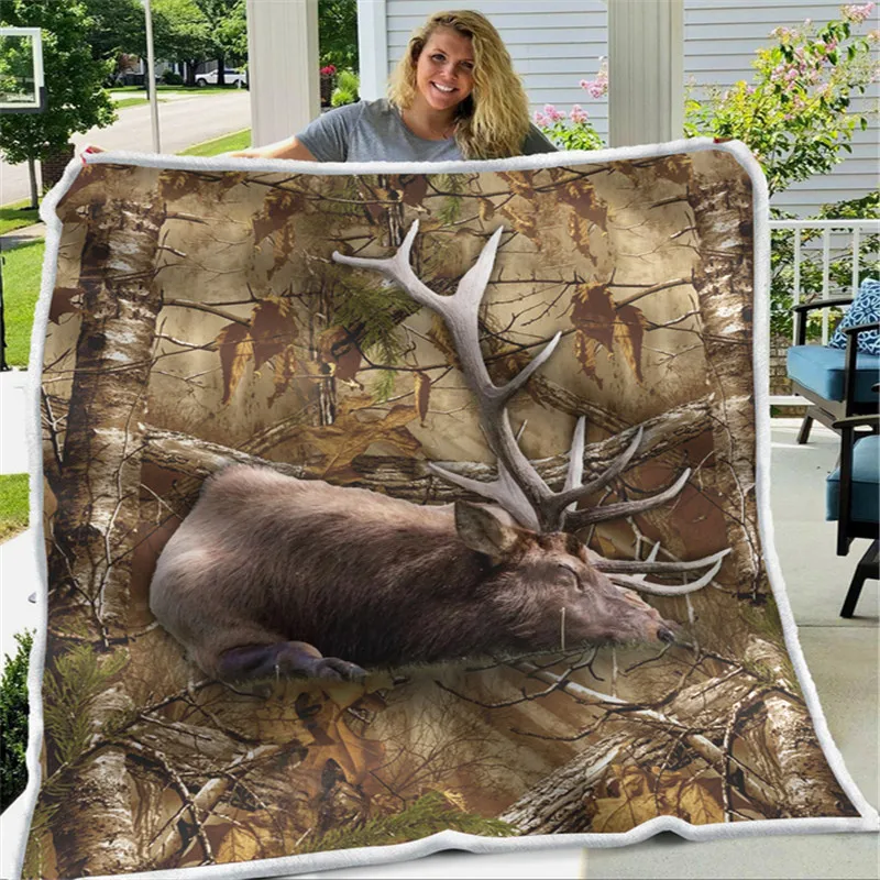 

Elk Relax Blanket Huntbeus 3D full printed Wearable Blanket Adults/kids Fleece Blanket HOME ACCESSORIES