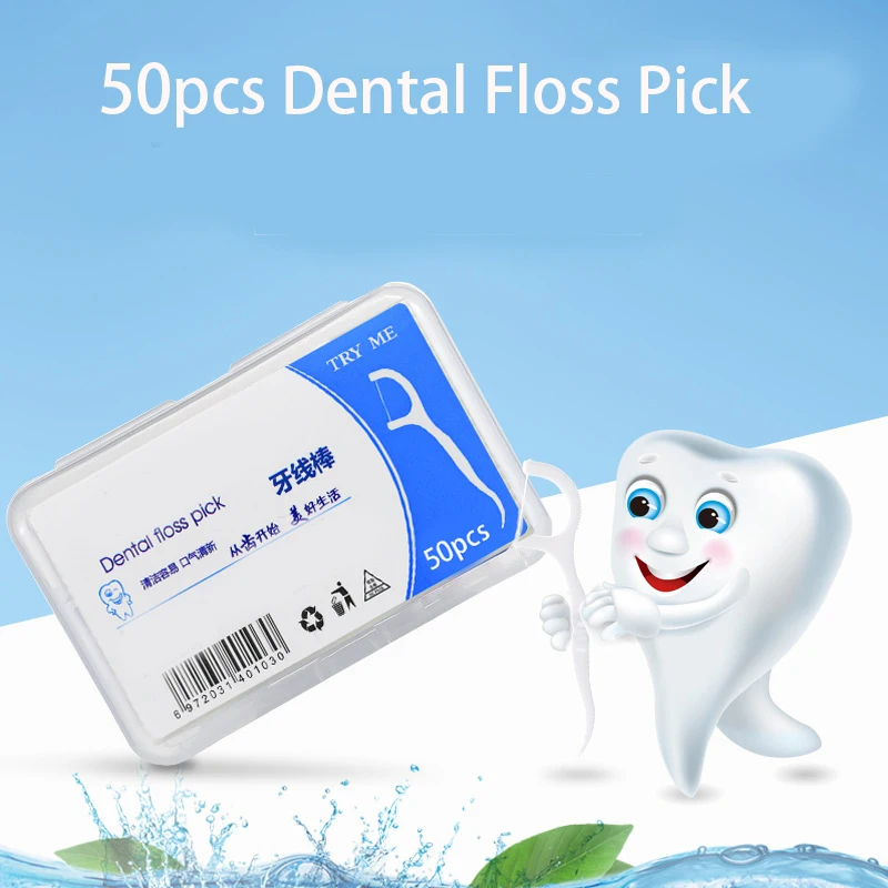 Box 50pcs Dental Floss Picks Toothpicks Stick Tooth Clean Oral Care Interdental Brush Teeth Stick Flosser Pick Cleaning
Box 50pcs Dental Floss Picks Toothpicks Stick Tooth Clean Oral Care Interdental Brush Teeth Stick Flosser Pick Cleaning
