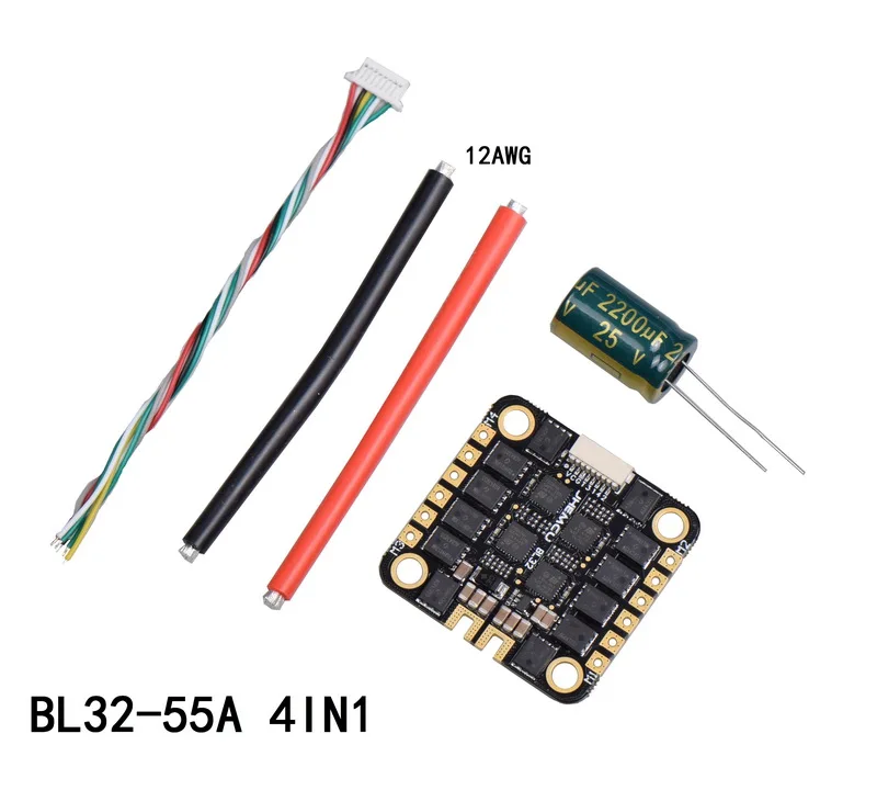 JHEMCU BL32 40A 55A BLHELI_32 DShot1200 с диагональю экрана 3 6S 4in1 ESC 30X30mm для системы управления полетом стек FPV гоночных дронов