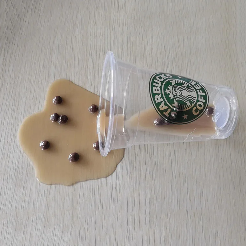 milk tea Забавный день первоклассников, пластиковые игрушки для розыгрышей, злой подделка, шутка, ручная работа, перевернутая чашка, гаджеты, кронштейн для телефона, игрушка, твист, подарок - Цвет: milk tea