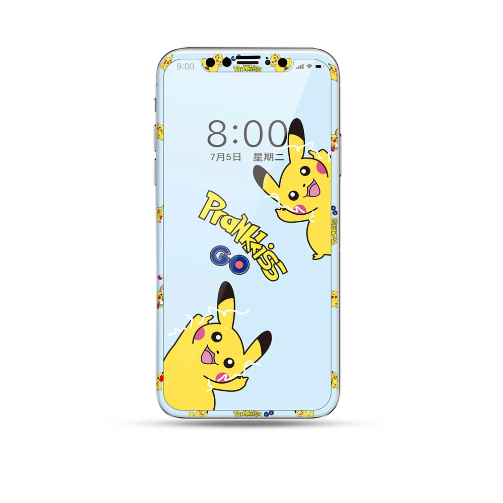 Мультфильм Закаленное стекло протектор экрана для iPhone X XR XS Max милый прекрасный протектор противовзрывная пленка 9H твердость медведь животное