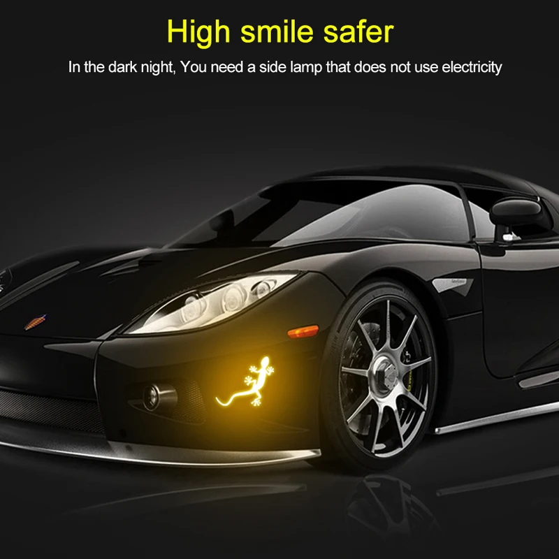 Горячий автомобиль со светоотражающими элементами в форме геккона