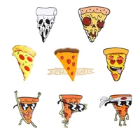 pizza wins fun design badges brooches pizza series lovely denim enamel lapel pins festival gifts for kids jewelry wholesale
