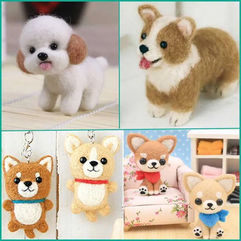 Ручная работа Реалистичная игрушка для собак кукла шерсть игла войлок DIY