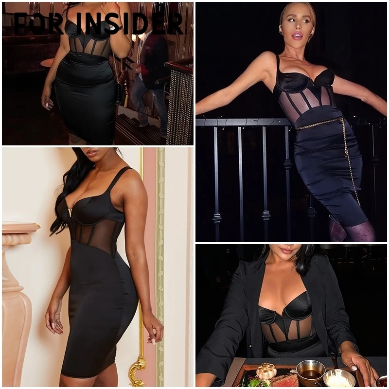 Сетчатое прозрачное облегающее атласное мини платье для женщин в стиле пэчворк