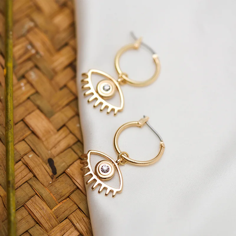 WTLTC шикарный металлический полый глаз серьги кольца для женщин Винтажные висячие