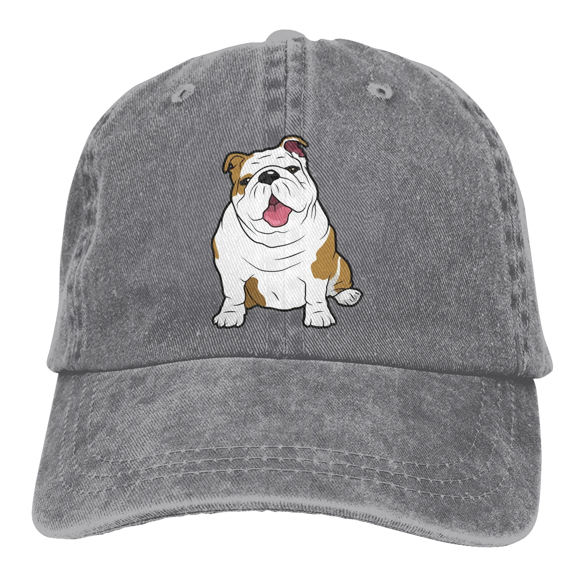 

English Bulldog Hats for Men Women Adjustable Sun Hats Vintage Trucker Hat