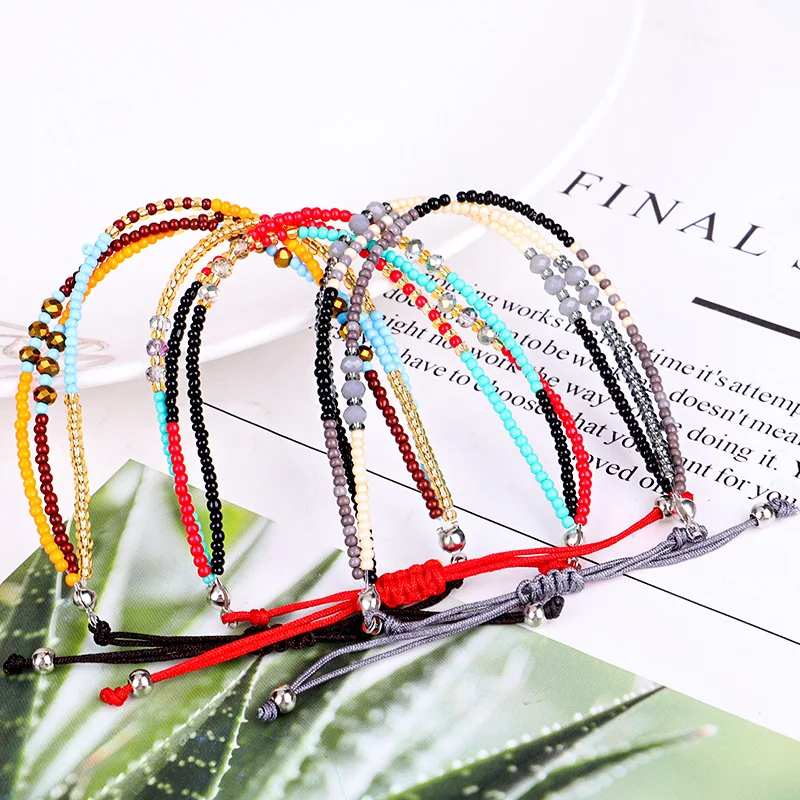 Богемный стильный тонкий браслет с бусинами Многослойные цвета дружба богемные