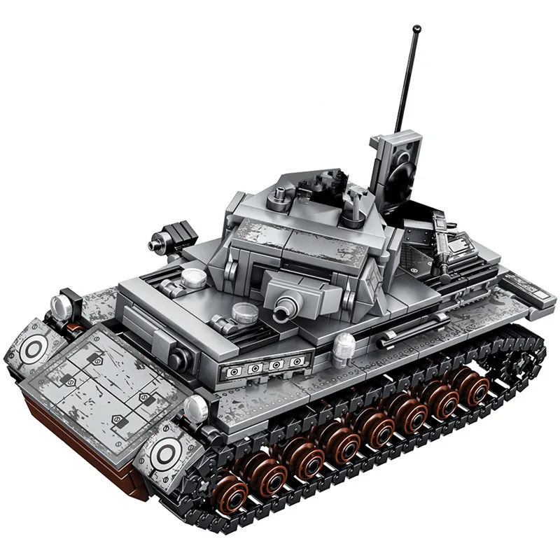 

WW2 Military German IV Tank Model Building Blocks City Soldier Armored Army Weapon Education Bricks Toys For Children
