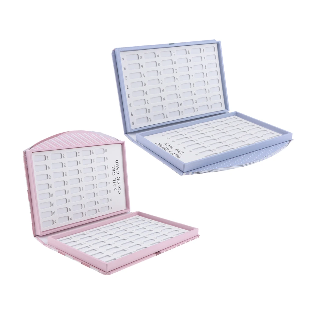 2 Set Total 176 Tips Display Space Book-shaped Nail Polish Color Artificial Nails Showing Board Manicure Practice Tools |