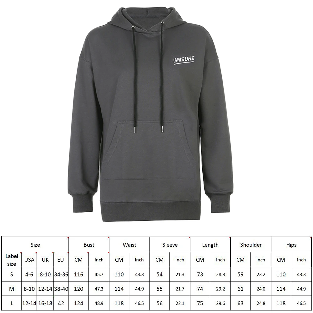 

Letter Print Harajuku Women Casual Oversized Hoodie Autumn Hooded Sweatshirt Female Winter Pullover Lady Streetwear