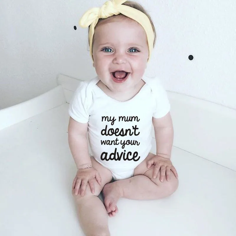Забавная Одежда для новорожденных с надписью My Mother не нужна ваша совет белое хлопковое боди малышей 0 24