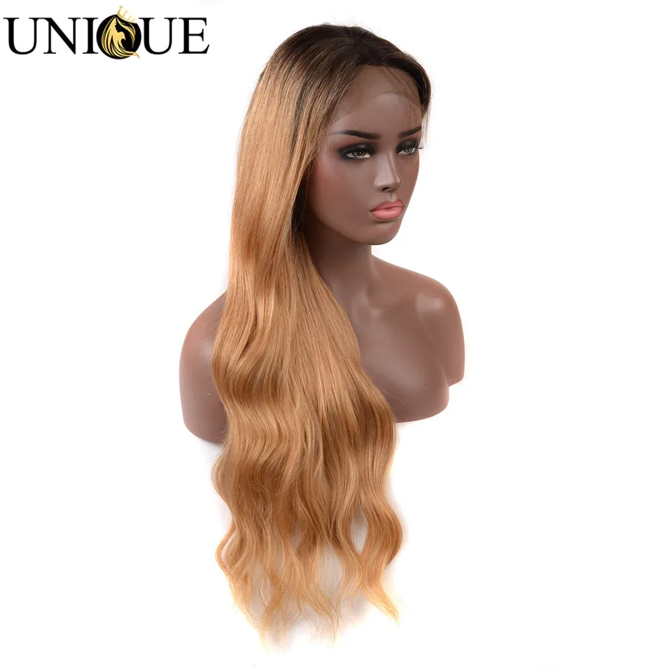 Unique Brazilian 13x4 Body Wave Lace Front Wigs 130% 150% Medium Ratio 8&quot-24&quot Wig Pre Plucked Remy Human Hair 1B/27 | Шиньоны и