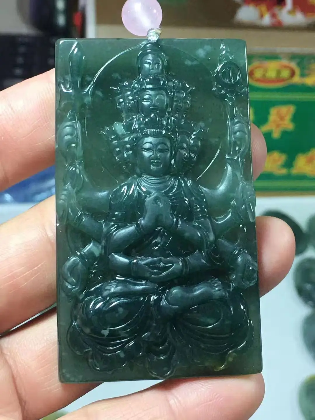 

Natural Myanmar jade 7A HandCarved Buddha guan yin jadeite jade green jade pendant jade necklace pendants jewelry necklaces men