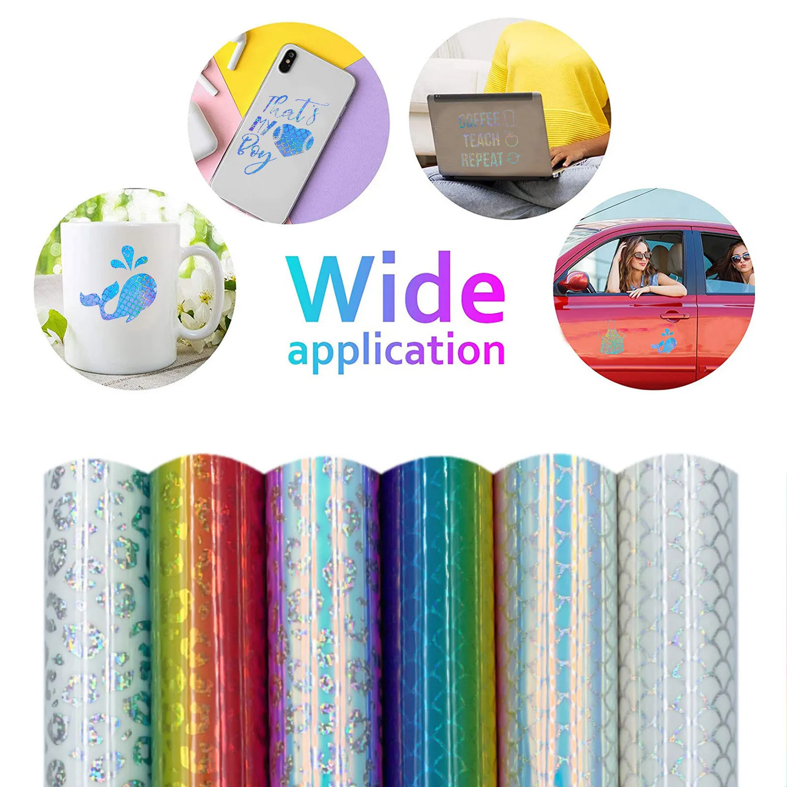 Декоративная пленка с изображением рыбьей чешуи Леопардовый градиент