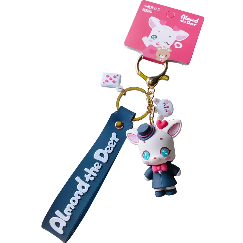 

Cute Keychains Cartoon Almond the Deer Figure Doll Key Chains for Women Bag Charms Car Keyrings Pendant Jewelry Girl Gifts