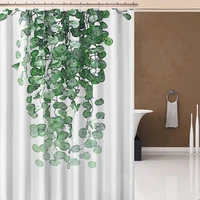 green plant shower curtain with hooks waterproof nordic style bathroom curtains leaf pineapple printing curtains for bath