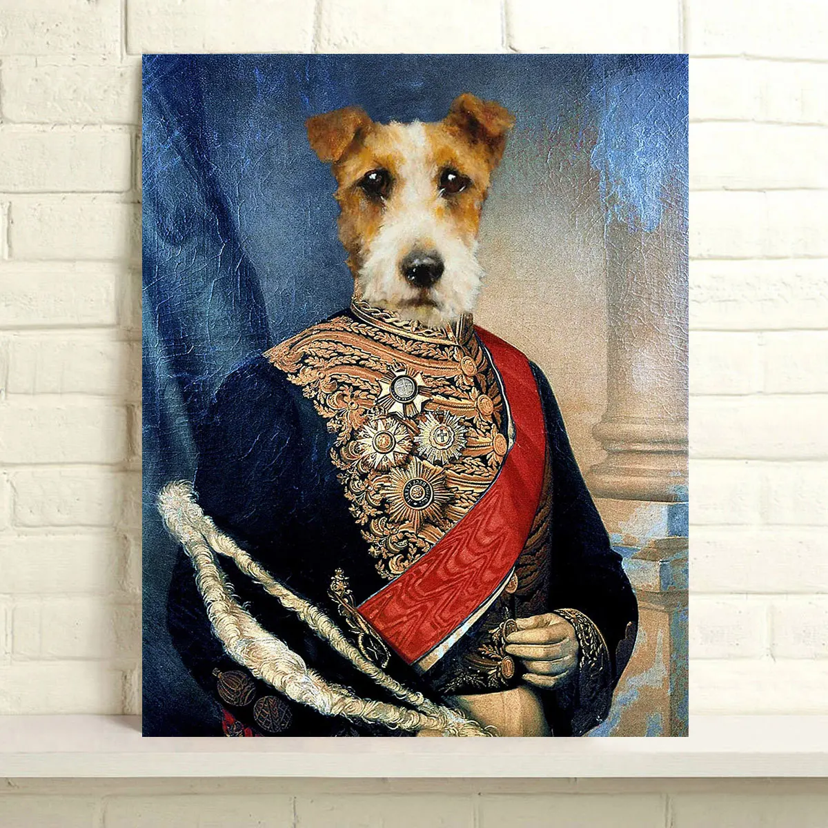 

Ручная роспись Животные декоративная масляная живопись для украшения дома Настенная живопись на холсте барона Airedale 24x30 дюймов картины на х...