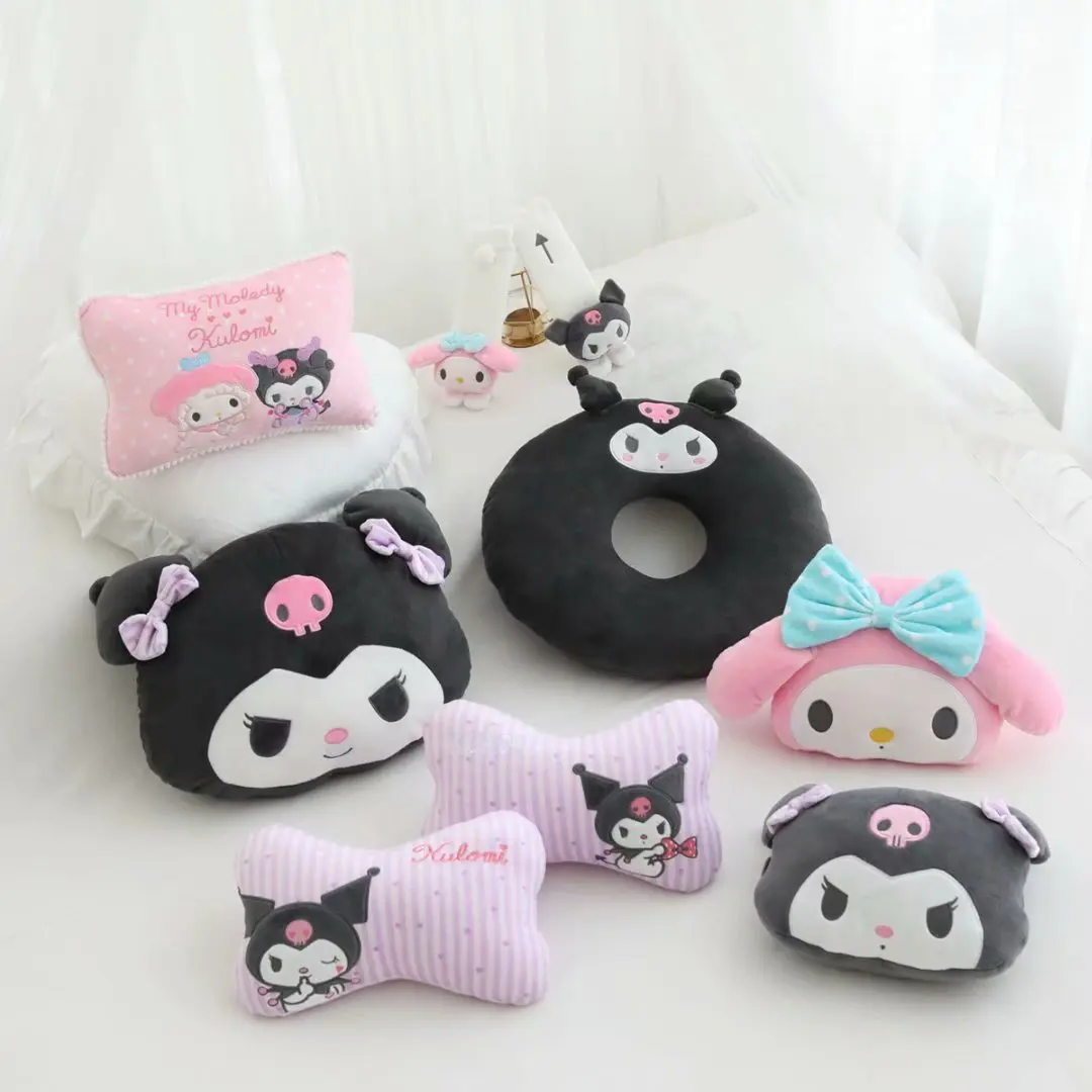Подушка в стиле аниме Kuromi Melody подголовник с рисунком мягкая Автомобильная