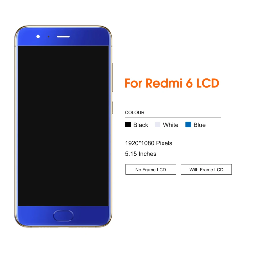 ЖК-дисплей 5 15 дюйма для Xiaomi Mi 6 сенсорный экран с рамкой Mi6 сменный | Мобильные