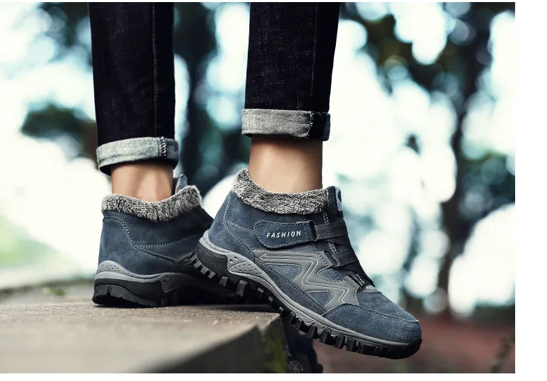 Осенне-зимние ботинки; мужские короткие плюшевые кроссовки; chaussure homme; Рабочая обувь; теплые зимние ботинки; унисекс; нескользящие; размеры 36-46