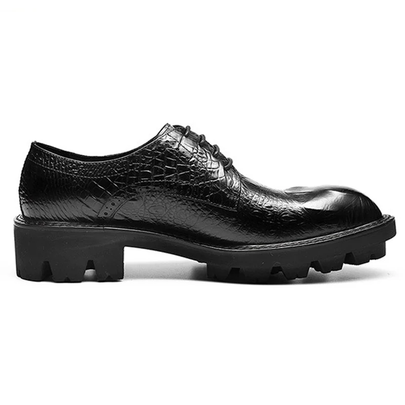 Мужские туфли-оксфорды из натуральной кожи с круглым носком на шнурках | Обувь