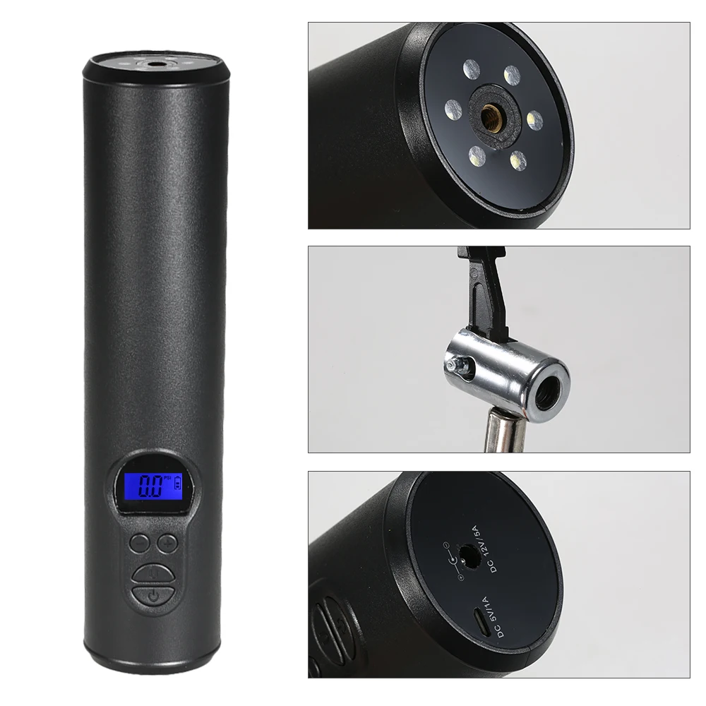 Comprar Mini Compresor De Aire Portátil, Inflador De Neumáticos De Mano Con Luz LED LCD Digital, Ion De Litio, 12V, 150PSI, Para Coche, Bicicleta, RV