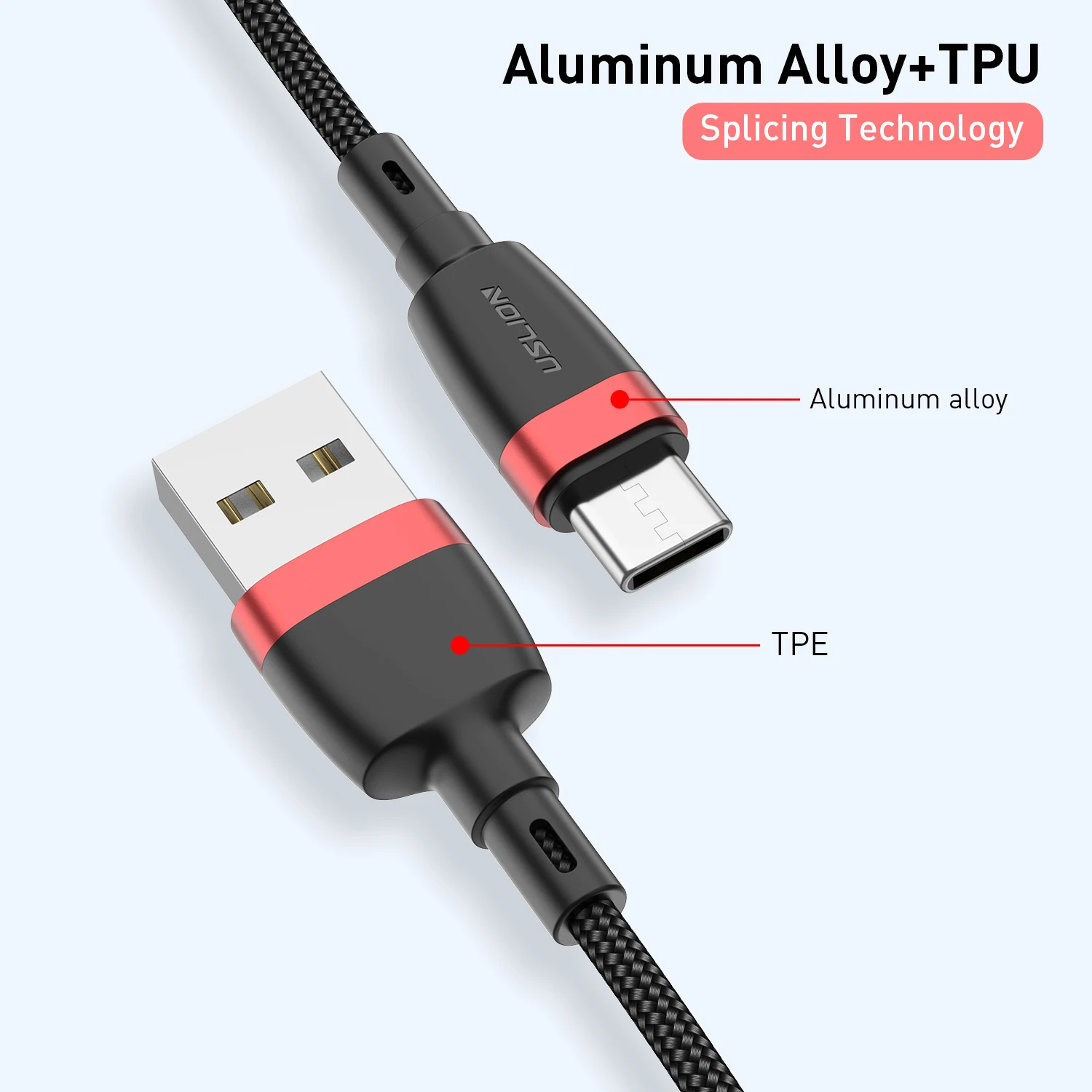 USB кабель USLION типа C для Huawei P30 быстрое зарядное устройство Samsung S9 мобильный