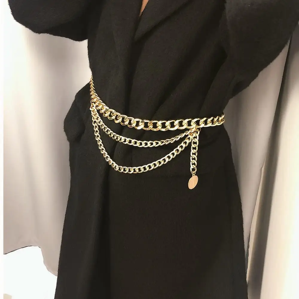 Пояс с золотой цепочкой и кисточками для женщин платья дизайнерского бренда