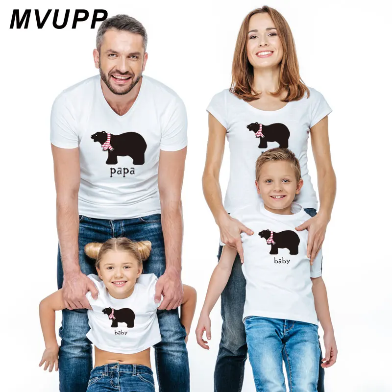 

papa mama baby bear matching outfits christmas mother daughter father son clothes mom dad baby girl boy family look t shirt mama