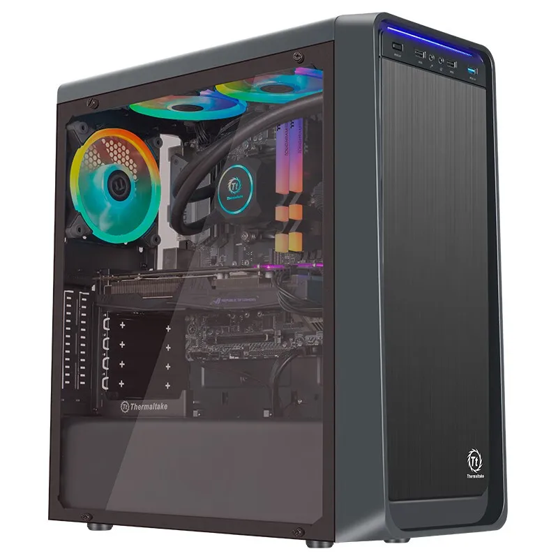 

Черный чехол для ПК с поддержкой ATX/240, выхлопной трубы с водяным охлаждением/боковое проникновение/U3/длинное шасси для игровой видеокарты д...