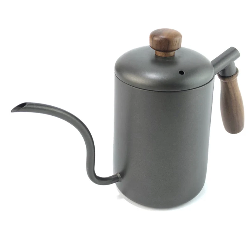 

Gooseneck Spout Long Mouth Coffee Kettle Teapot Stainless Steel Bracket Hand Punch Pot Coffee Pots with Lid Drip 600Ml